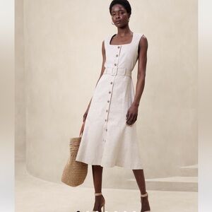 BANANA REPUBLIC Factory Linen Blend Midi Dress